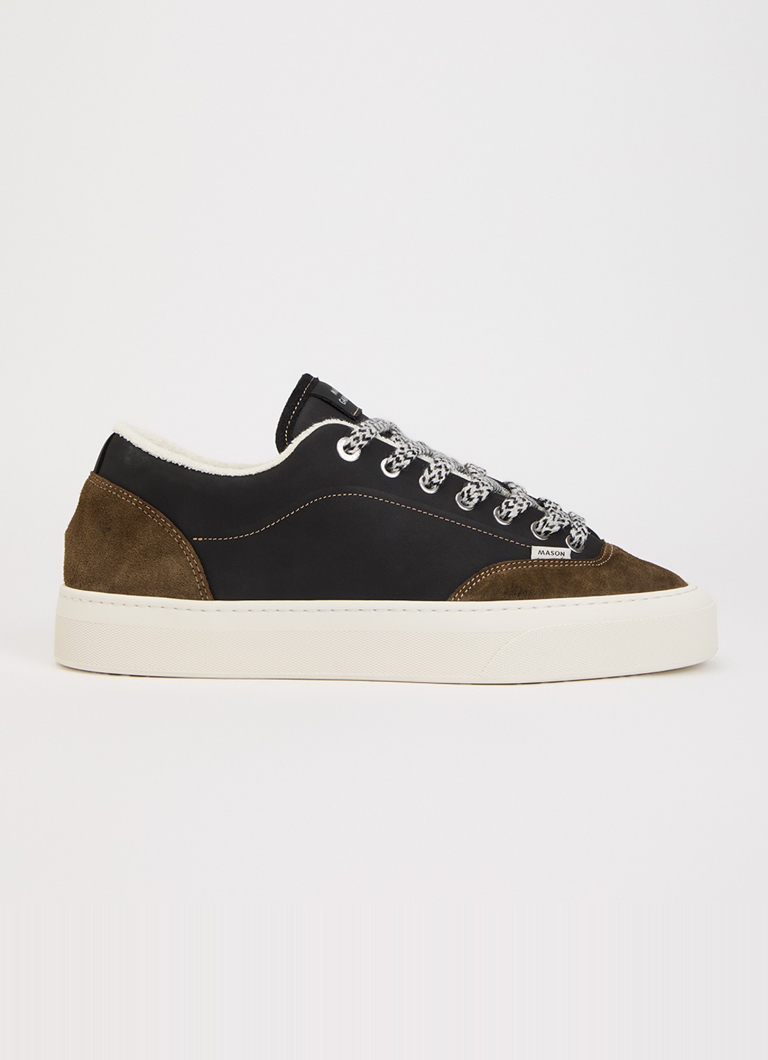 Mason Garments Atlantis sneaker van nubuck met suède details - voorkant 2 bronsgroen