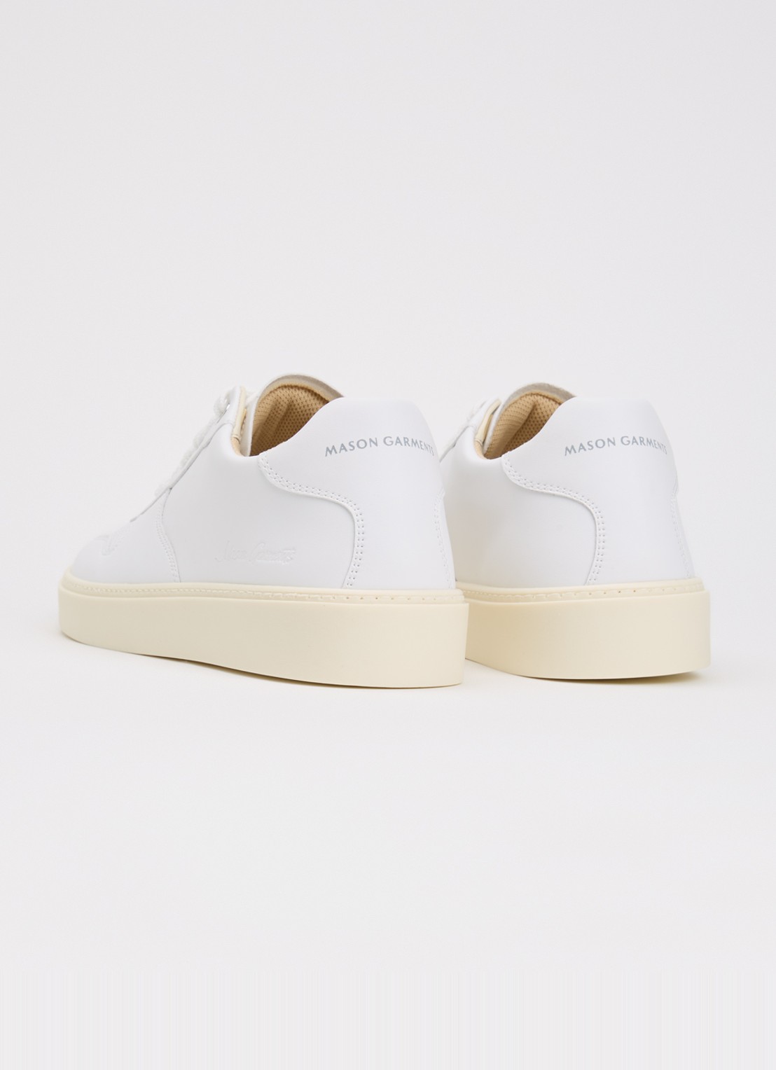 Mason Garments Como sneaker van leer  - achterkant 5 wit