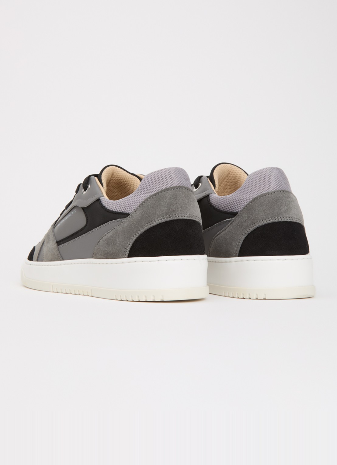 Mason Garments Matera sneaker van leer met details van nubuck en suède - achterkant 5 donkergrijs