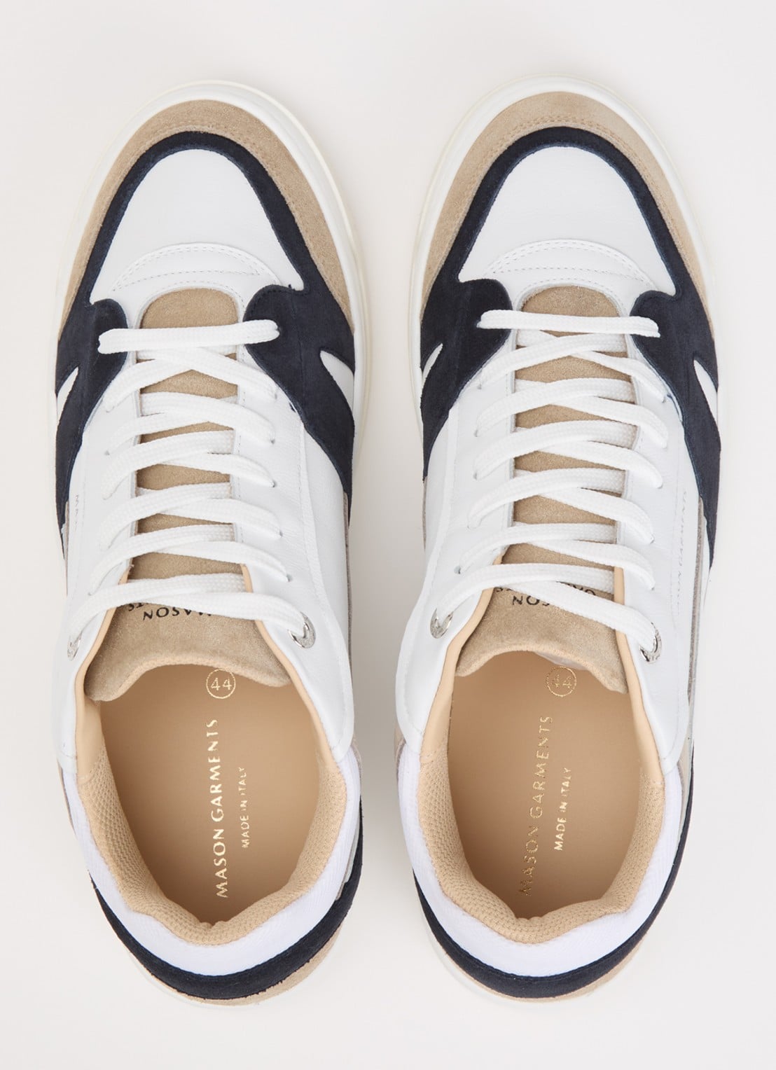 Mason Garments Matera sneaker van leer met details van nubuck en suède - detail 2 beige