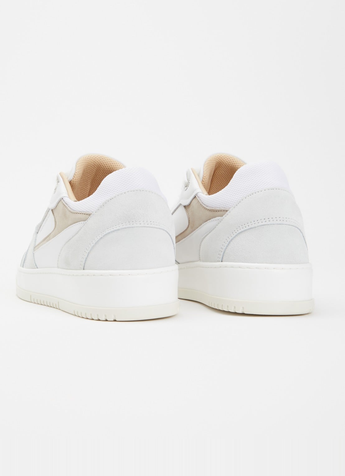 Mason Garments Matera sneaker van nubuck met details van suède - achterkant 4 gebroken wit