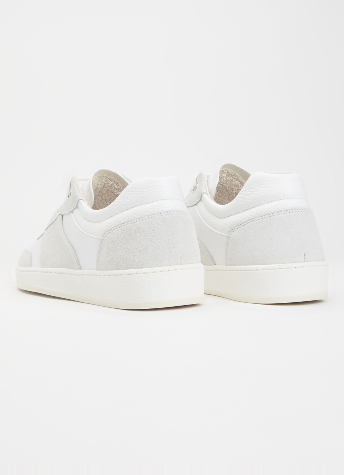 Mason Garments  Napoli Tradizionale sneaker van leer met suède details - achterkant wit