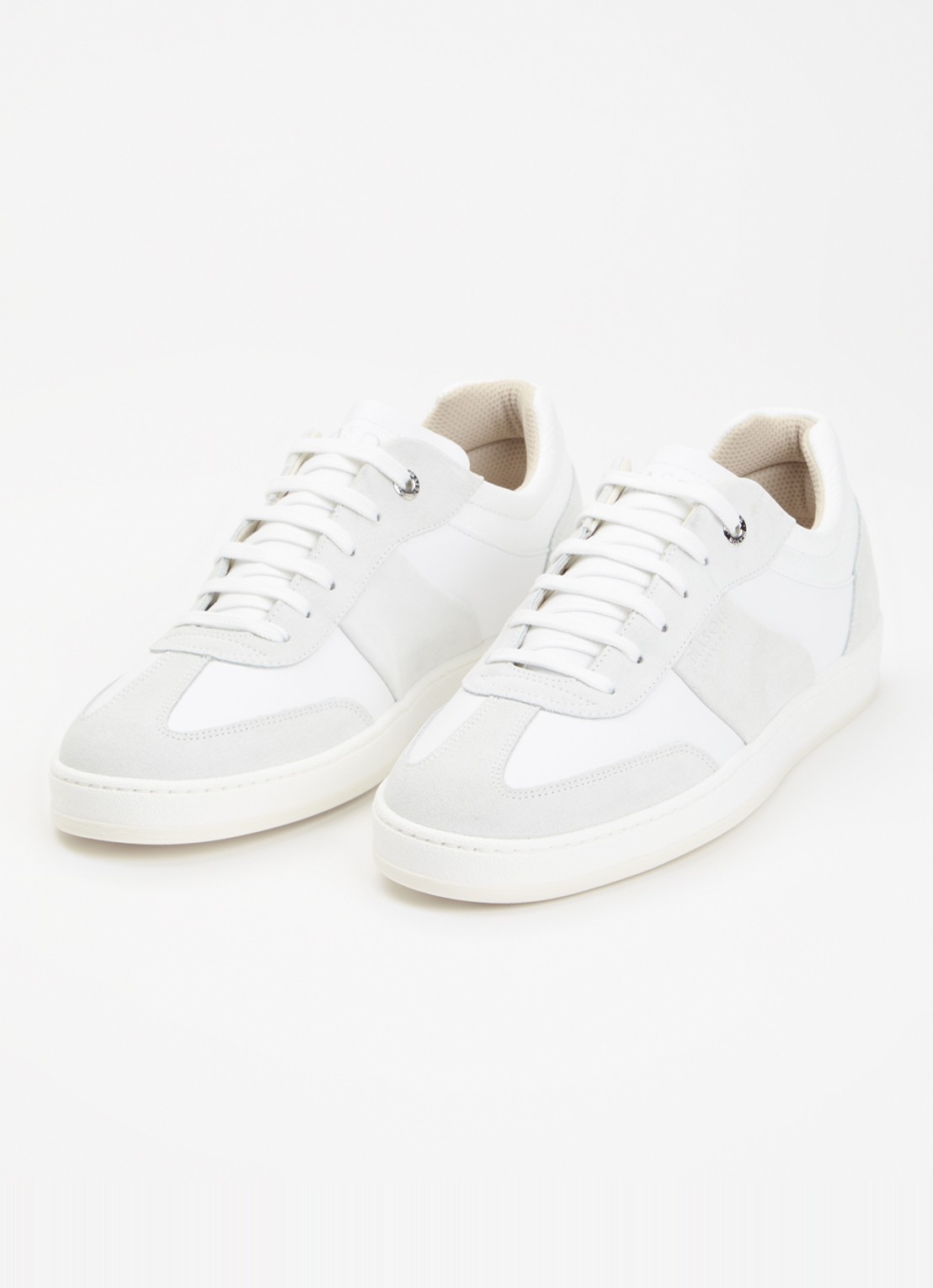 Mason Garments  Napoli Tradizionale sneaker van leer met suède details - detail 3 wit