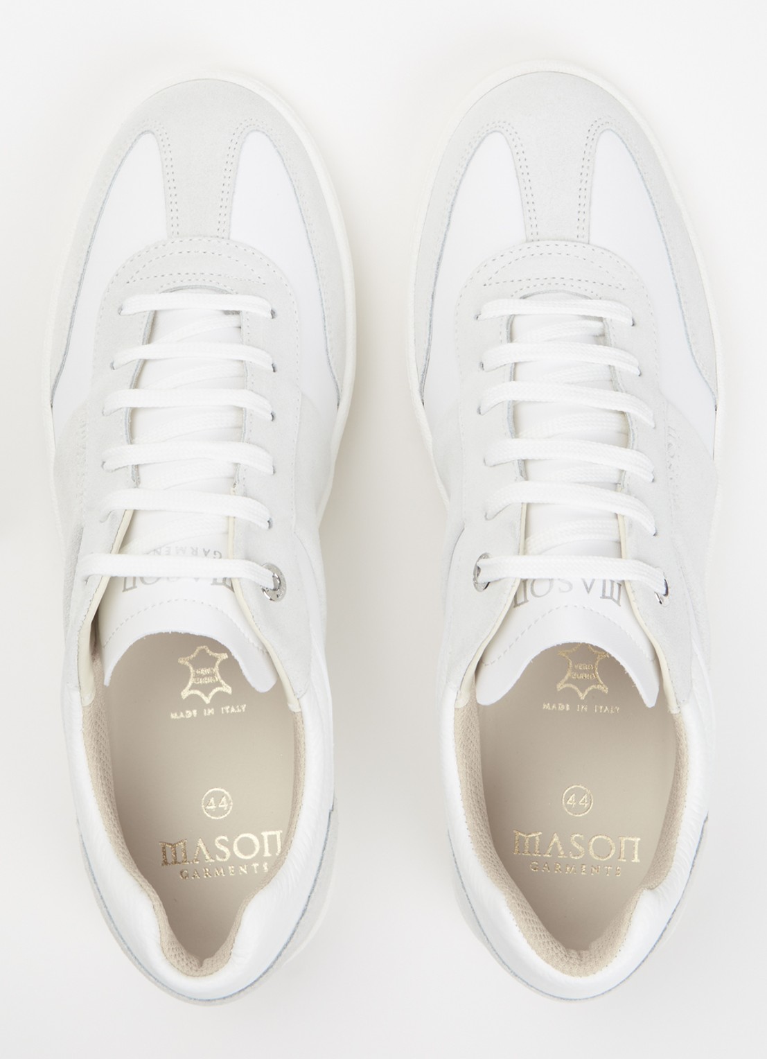 Mason Garments  Napoli Tradizionale sneaker van leer met suède details - detail 4 wit