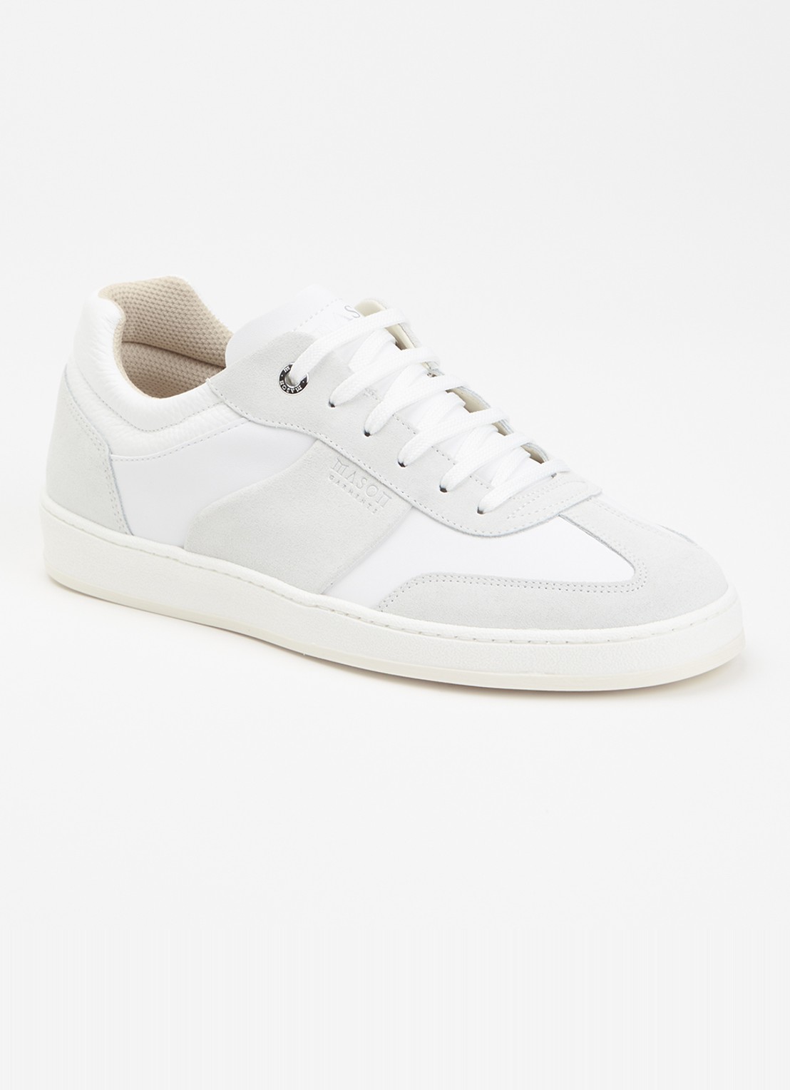 Mason Garments  Napoli Tradizionale sneaker van leer met suède details - voorkant 2 wit