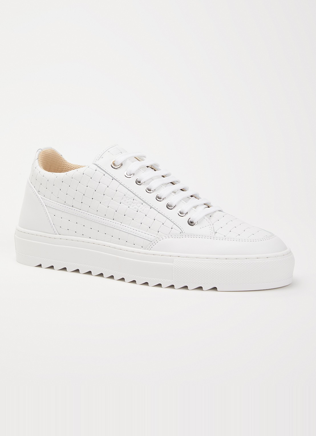 Mason Garments Tia Bardolino sneaker van leer - voorkant 5 gebroken wit