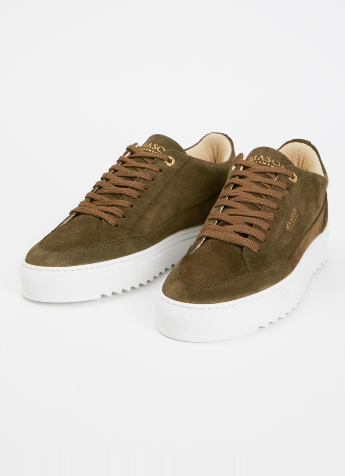 Mason Garments Tia Corporativo sneaker van suède - detail 2 bronsgroen