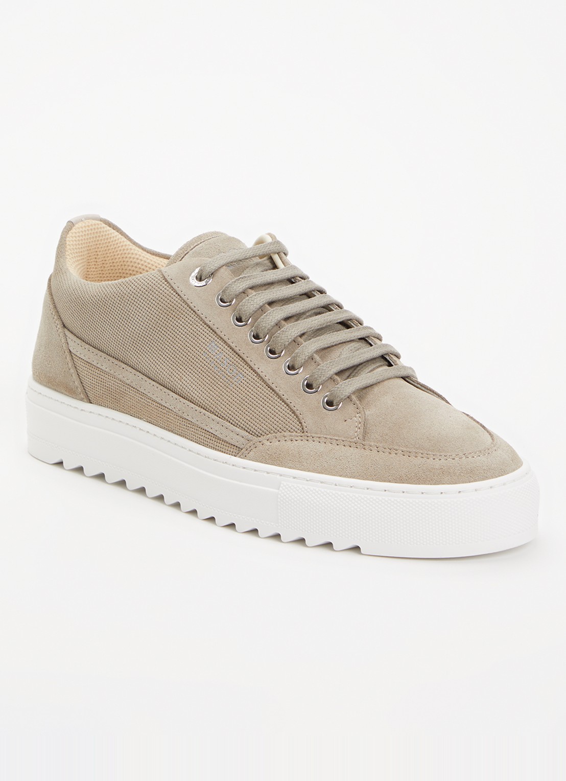 Mason Garments Tia Cubicoli sneaker van suède - voorkant 4 zand