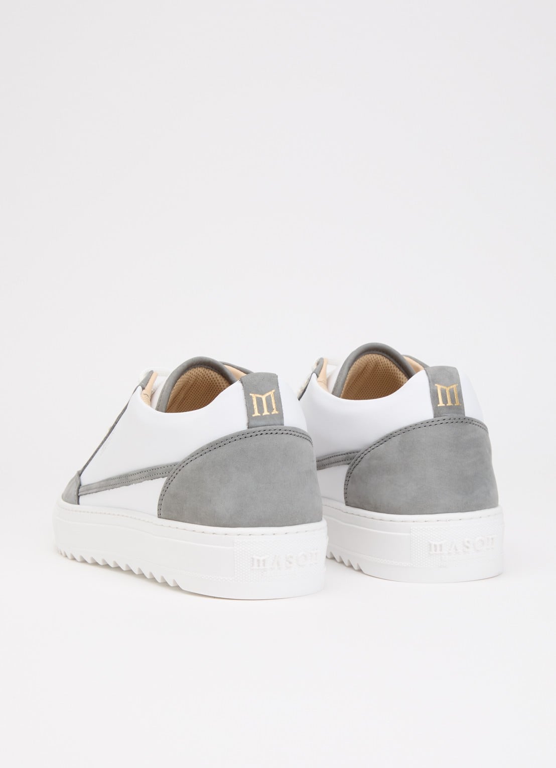Mason Garments Tia Giovanile sneaker van leer met details van nubuck - achterkant donkergrijs