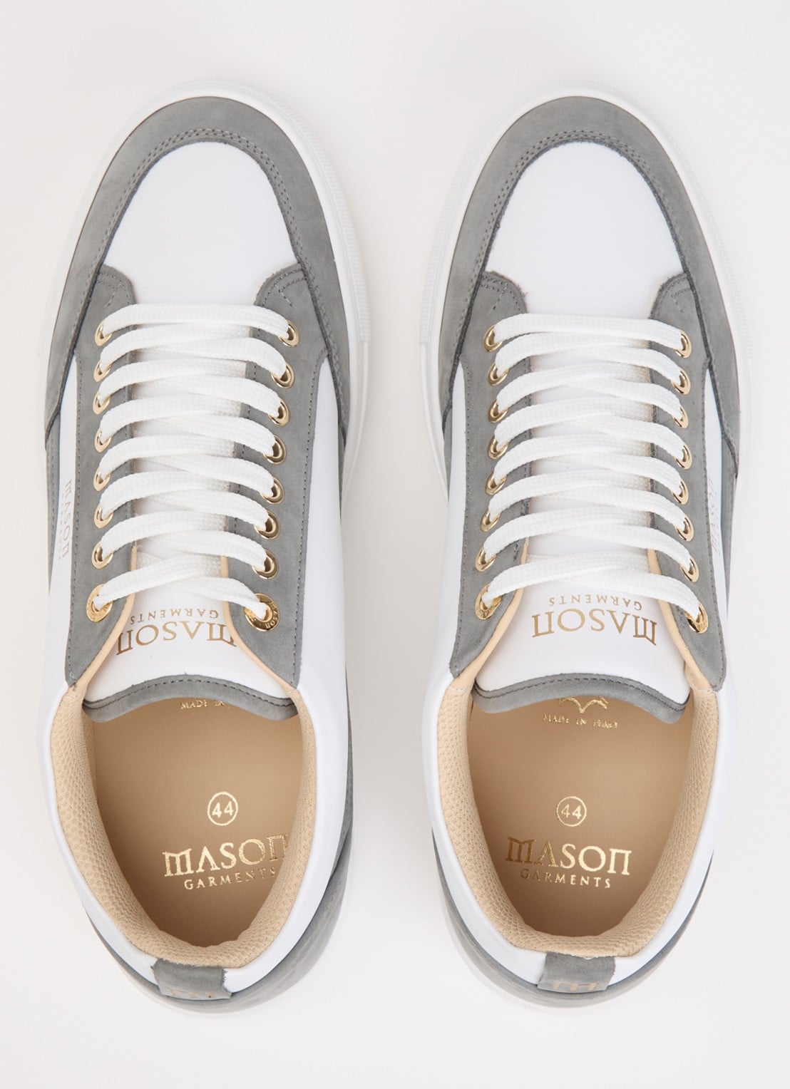Mason Garments Tia Giovanile sneaker van leer met details van nubuck - detail 4 donkergrijs