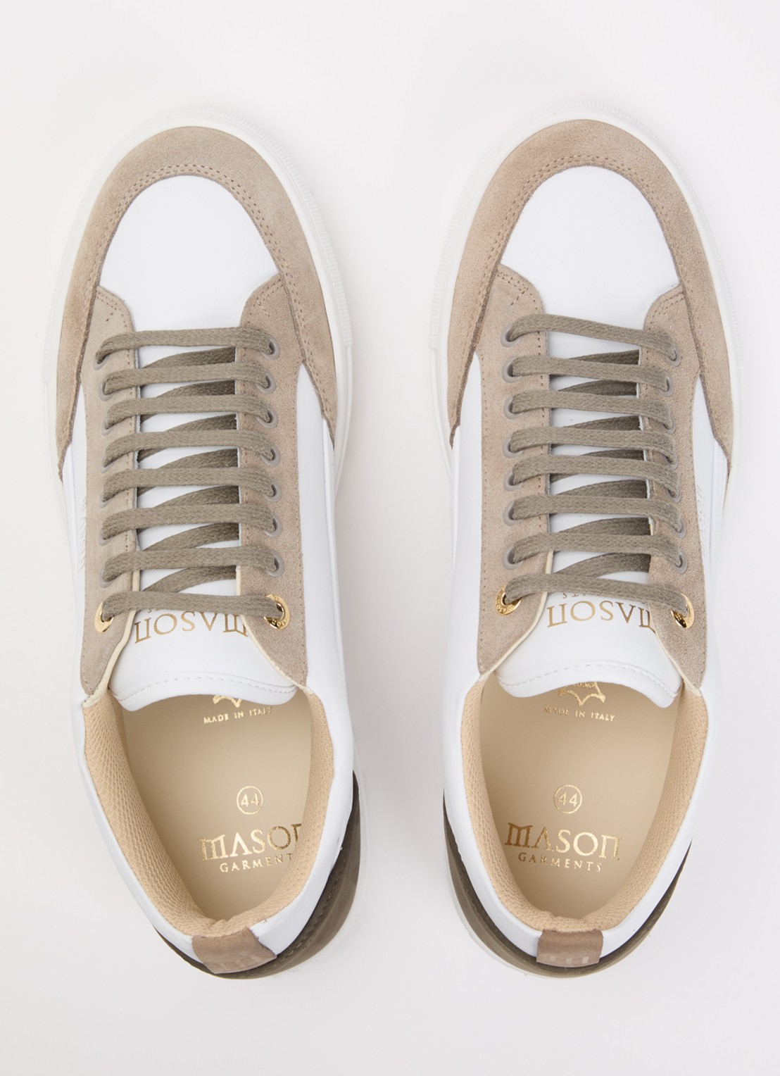 Mason Garments Tia Ludico sneaker van leer met suède details - detail 3 beige
