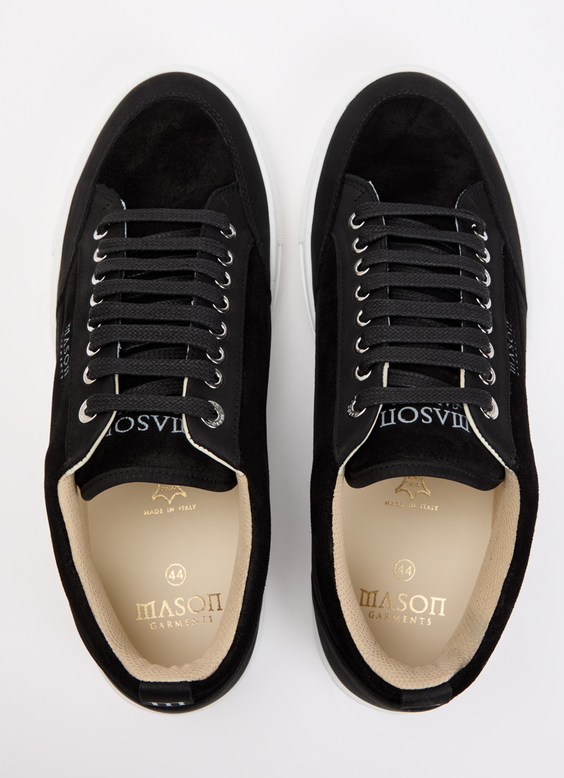 Mason Garments Tia Miscuglio sneaker van suède met details van nubuck - detail 4 zwart