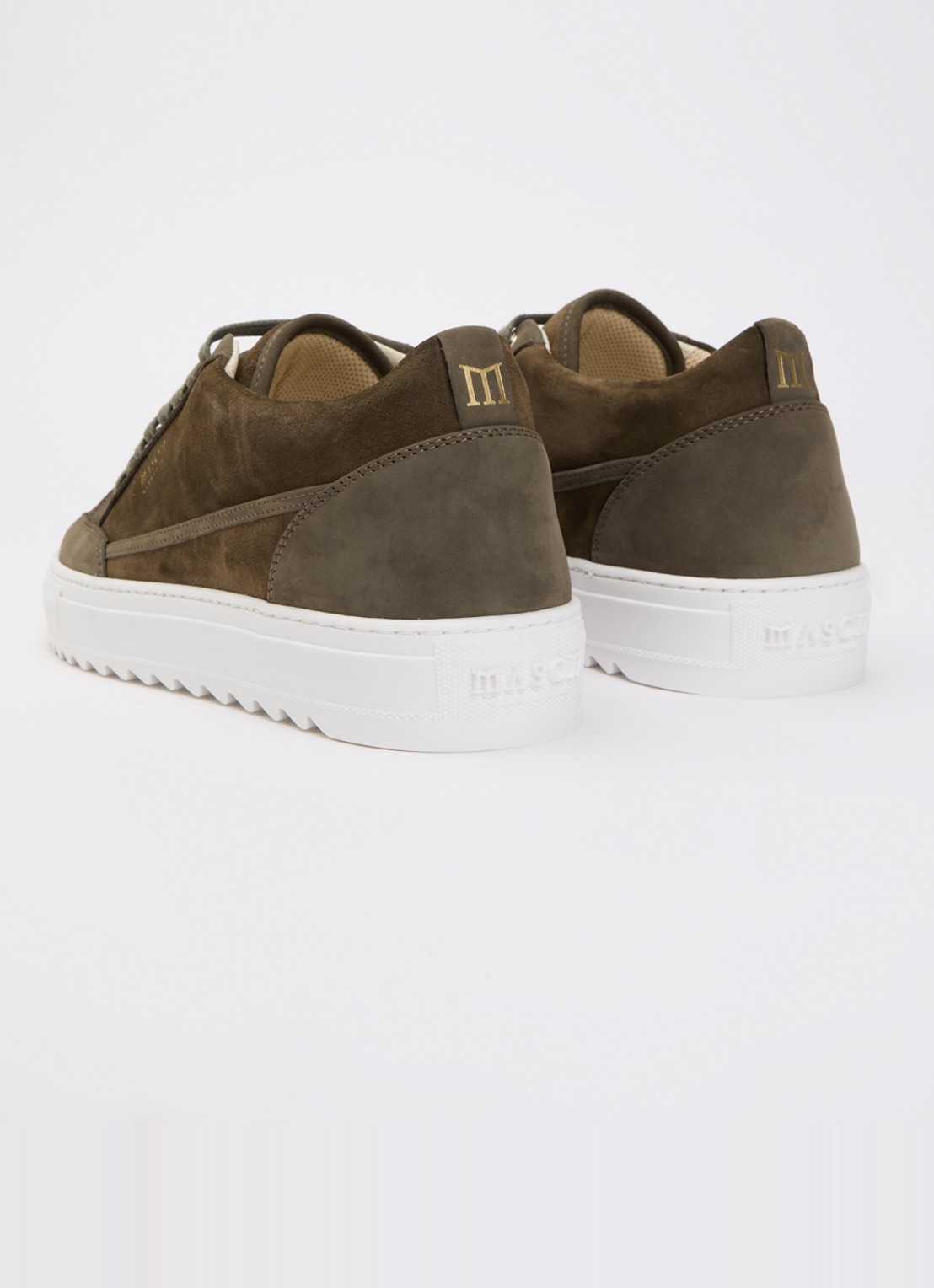 Mason Garments Tia Miscuglio sneaker van suède met details van nubuck - achterkant bronsgroen