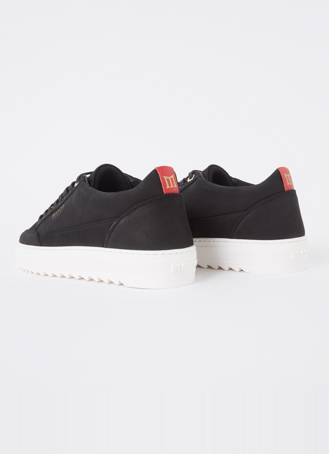 Mason Garments Tia Nabuk sneaker van nubuck met logo - achterkant 4 zwart
