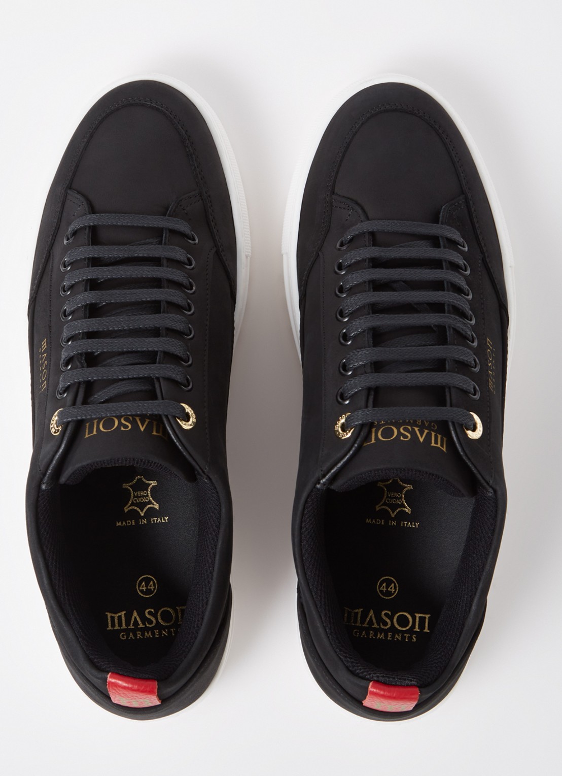 Mason Garments Tia Nabuk sneaker van nubuck met logo - detail 2 zwart