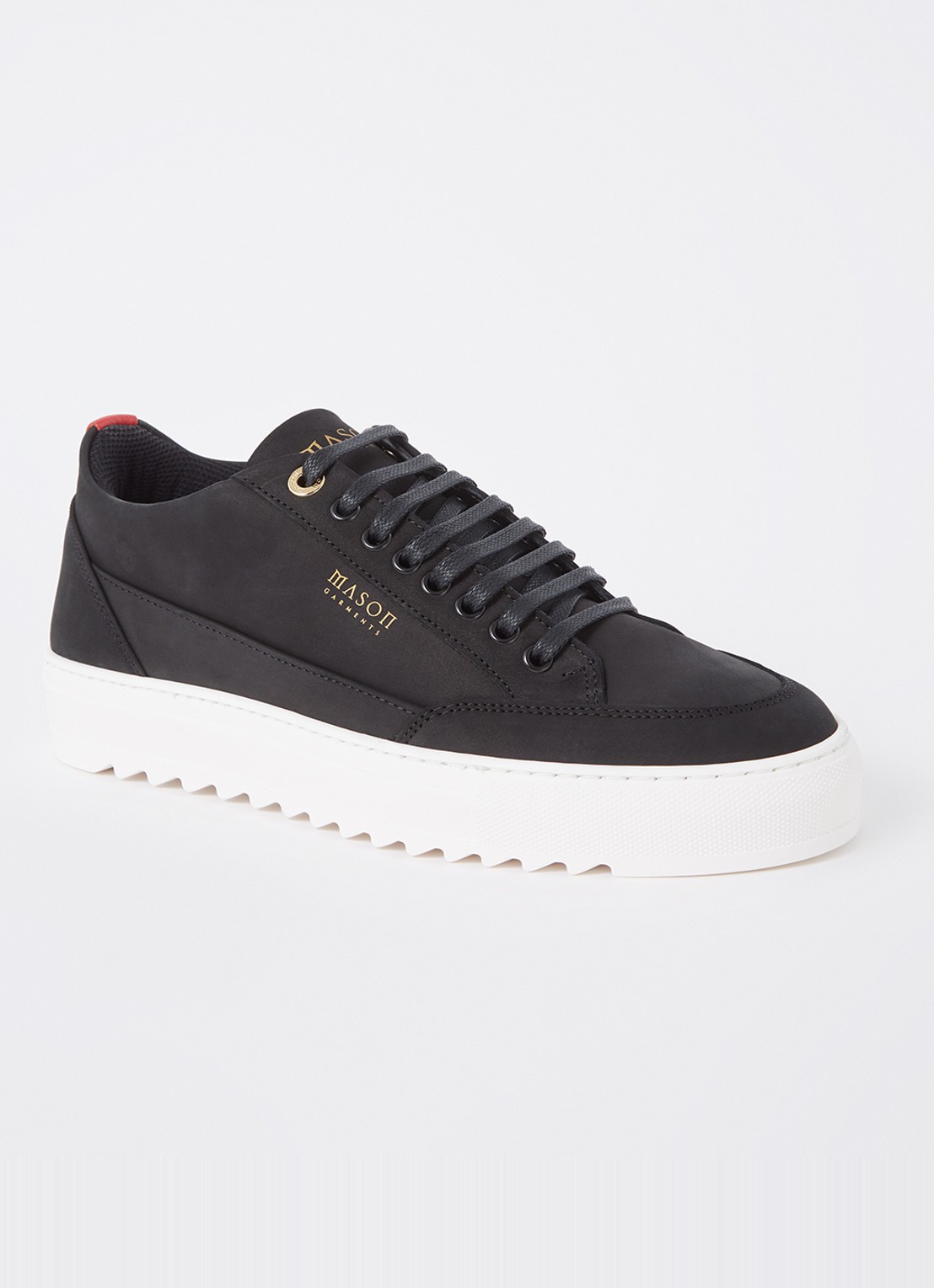 Mason Garments Tia Nabuk sneaker van nubuck met logo - voorkant 5 zwart
