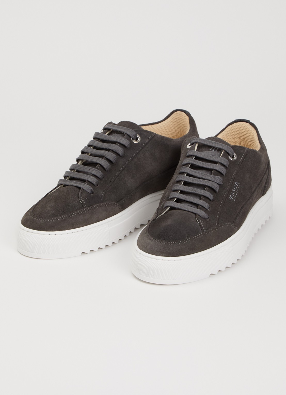 Mason Garments Tia Nativo sneaker van suède - detail donkergrijs