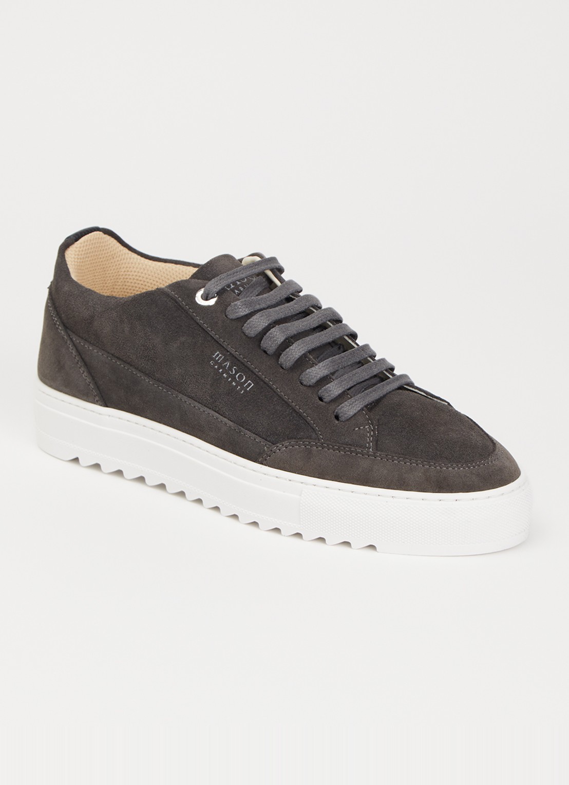 Mason Garments Tia Nativo sneaker van suède - voorkant 4 donkergrijs