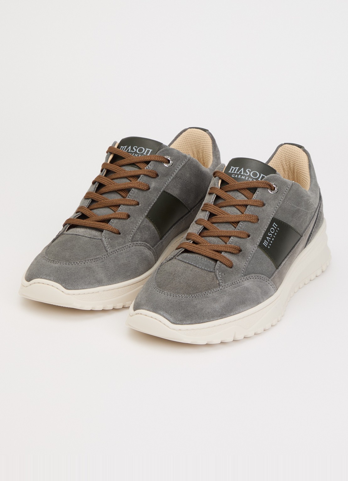Mason Garments Tia Runner sneaker van suède - detail 3 grijs