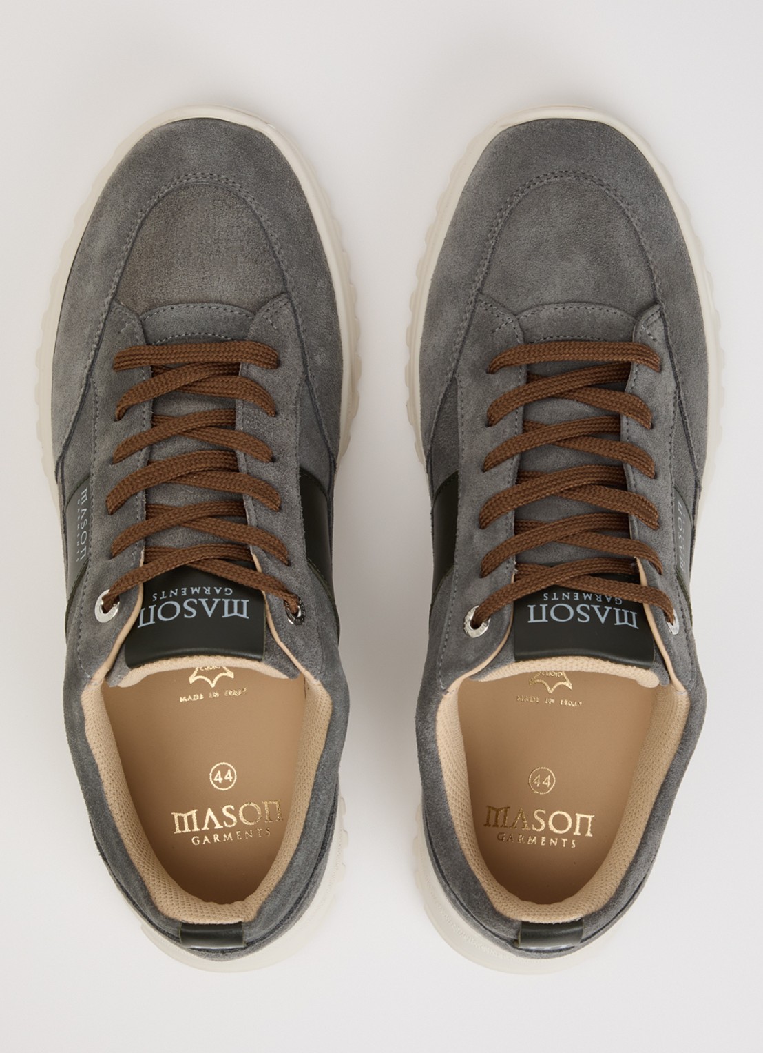 Mason Garments Tia Runner sneaker van suède - detail 4 grijs