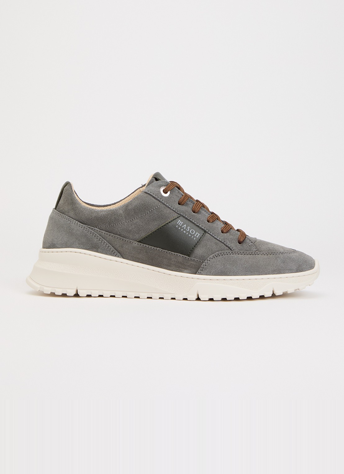 Mason Garments Tia Runner sneaker van suède - voorkant 2 grijs