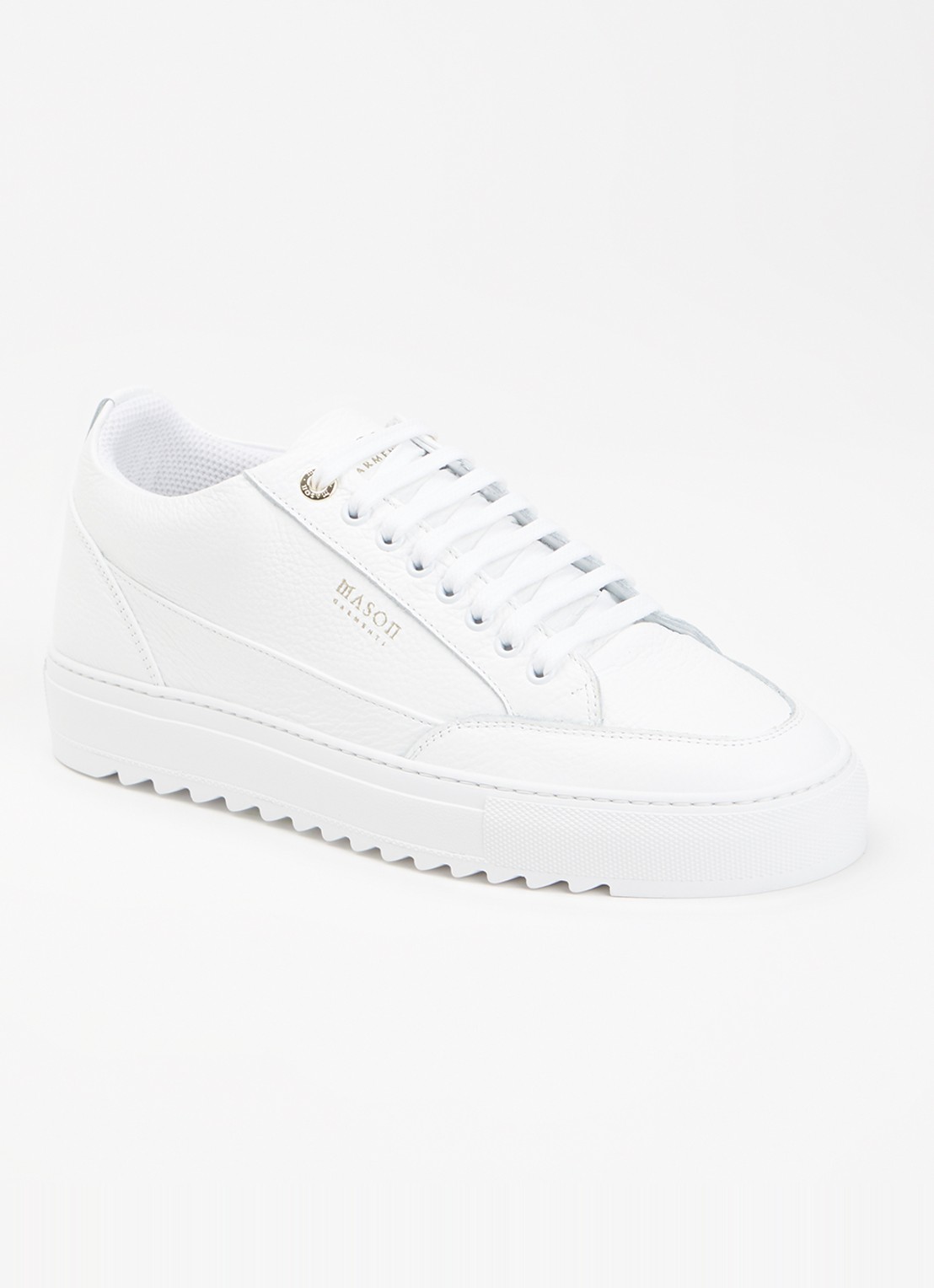 Mason Garments Tia sneaker van leer - voorkant 5 gebroken wit