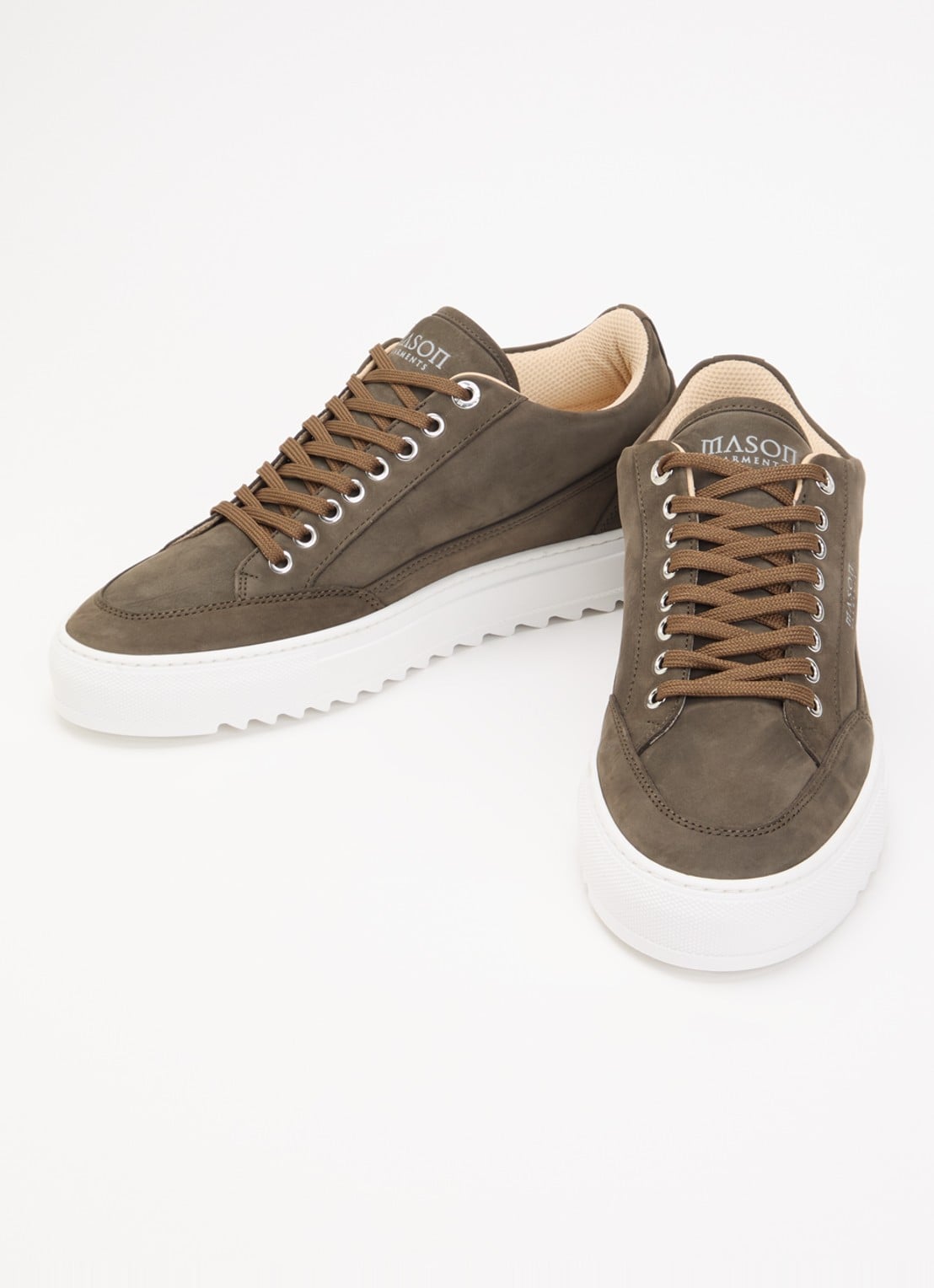 Mason Garments Tia sneaker van leer - detail donkergroen