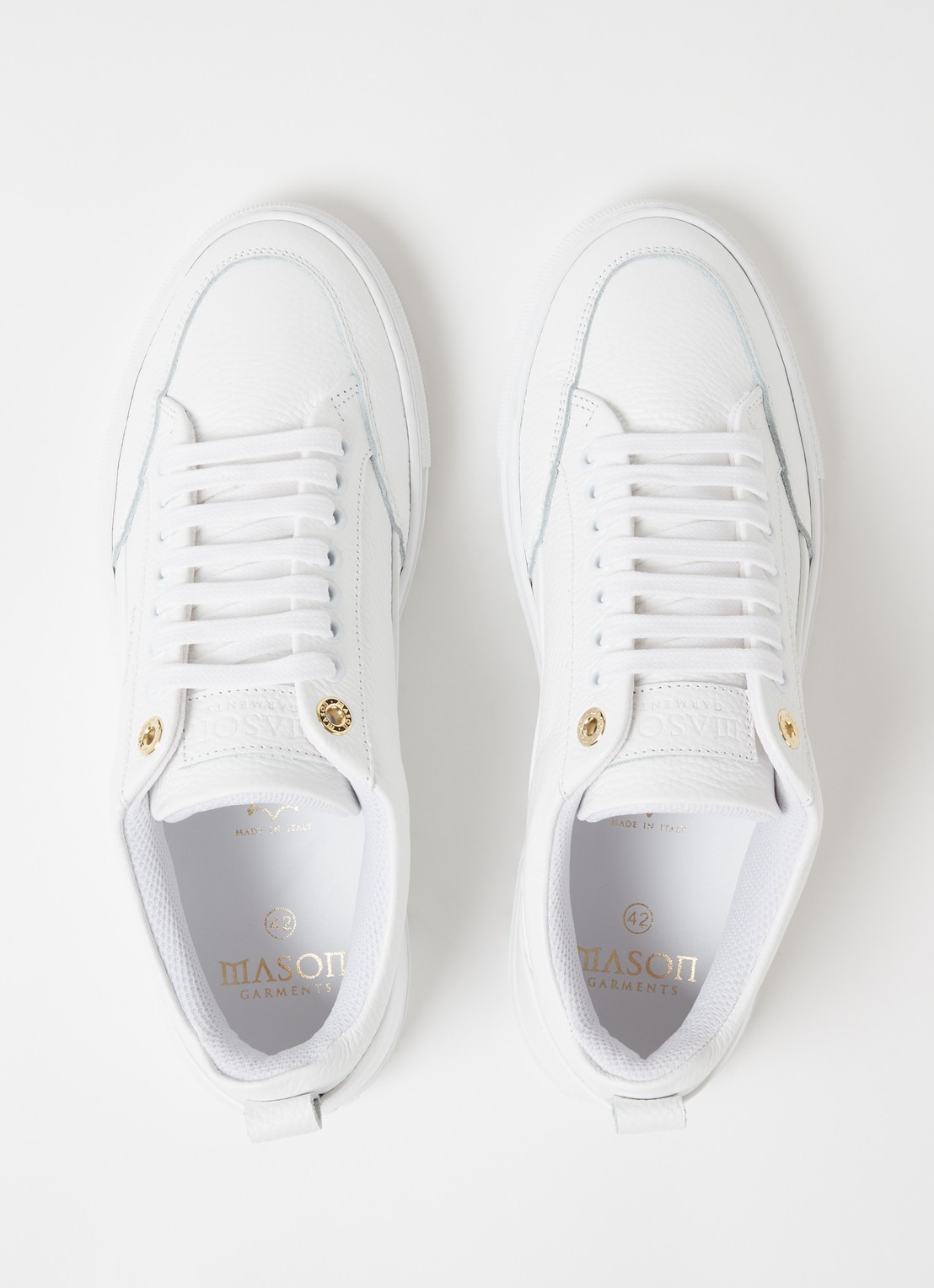 Mason Garments Tia sneaker van leer - detail 4 wit