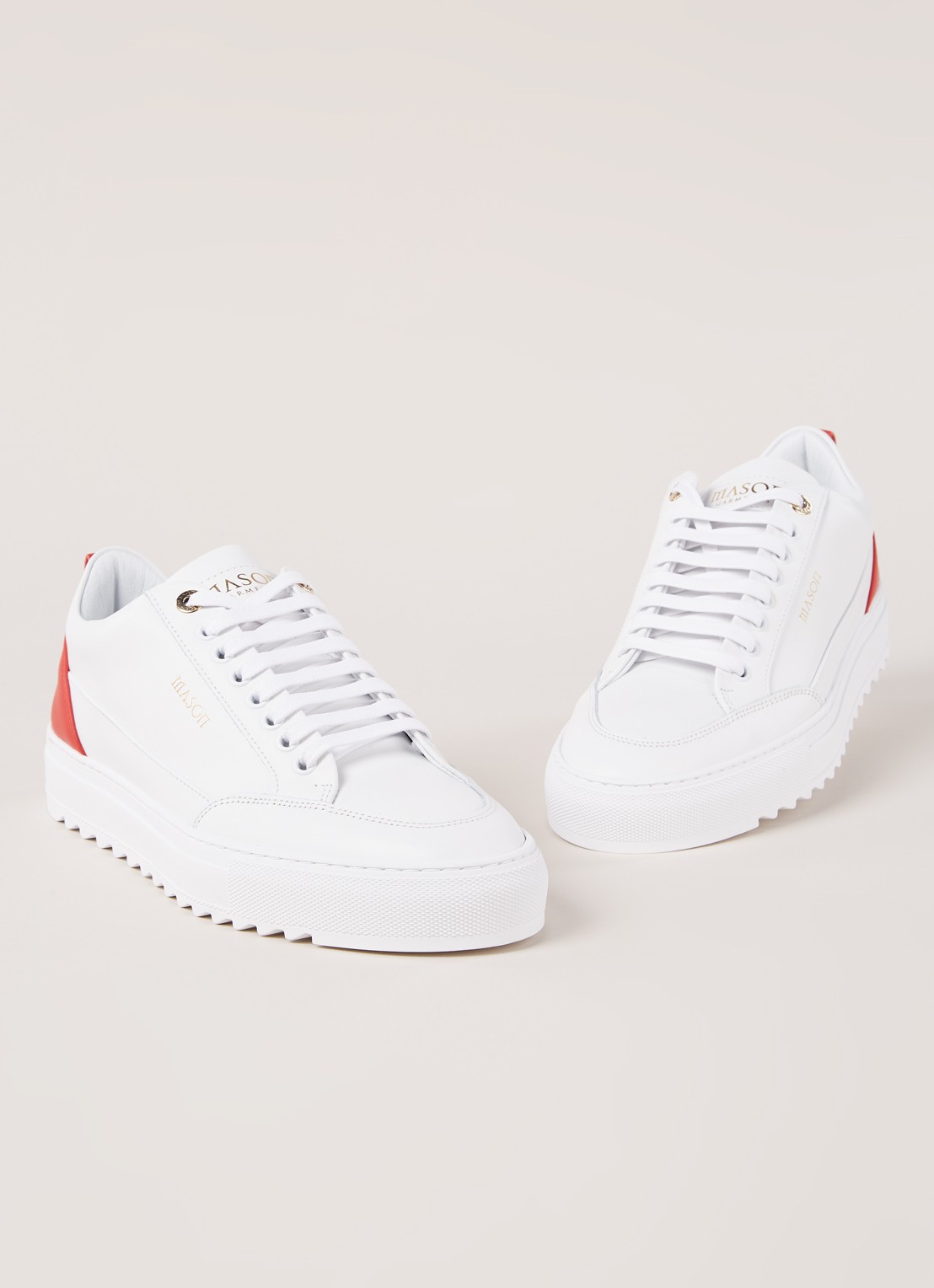 Mason Garments Tia sneaker van leer - detail 4 wit