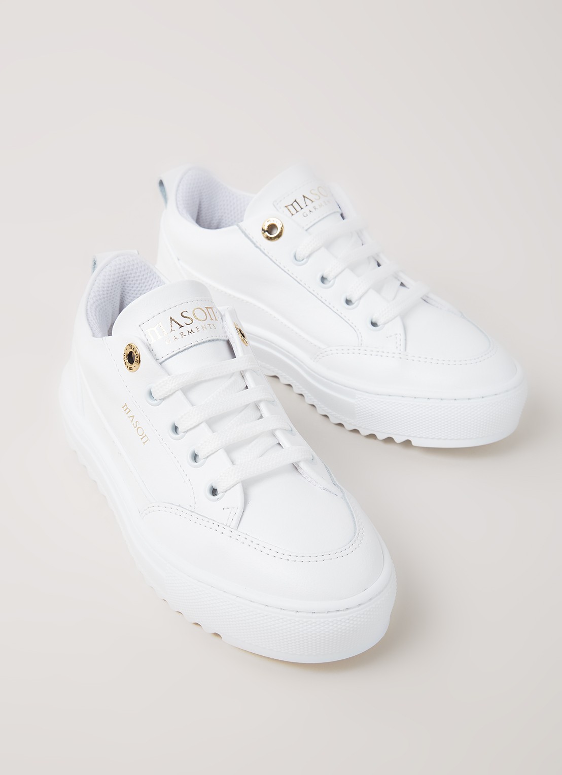 Mason Garments Tia sneaker van leer - detail 4 wit