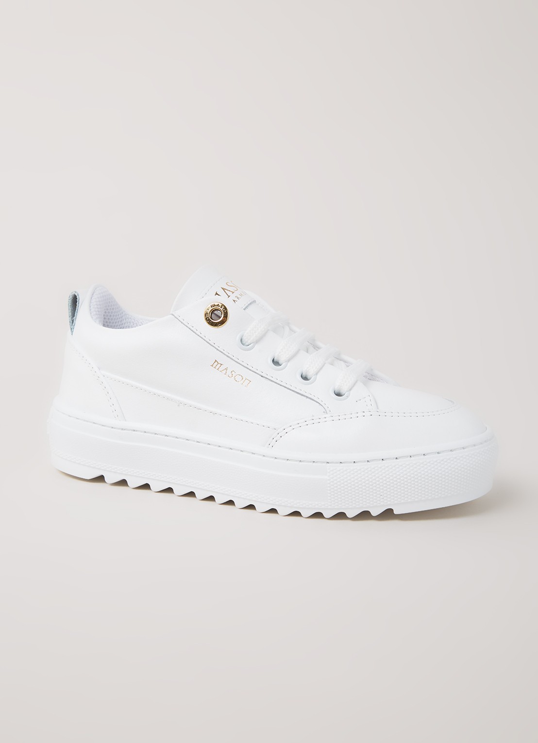 Mason Garments Tia sneaker van leer - voorkant 2 wit