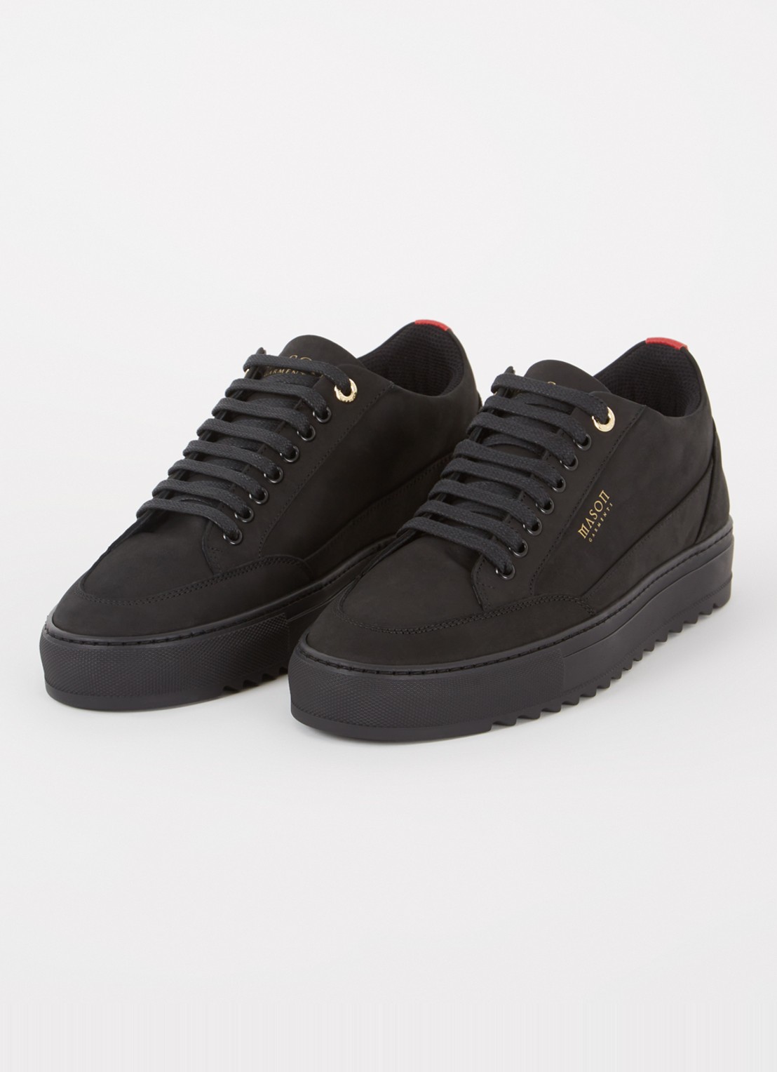 Mason Garments Tia sneaker van nubuck - detail 3 zwart