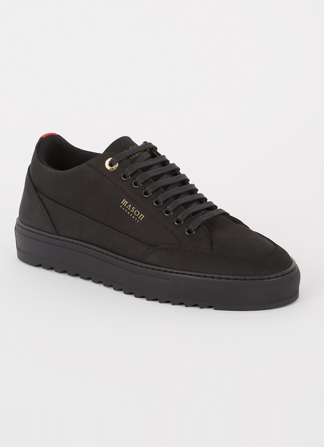 Mason Garments Tia sneaker van nubuck - voorkant 2 zwart