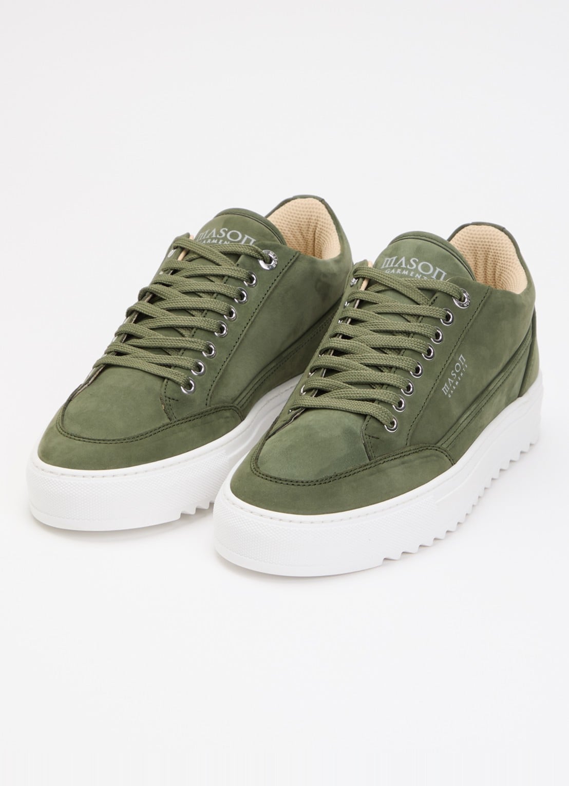 Mason Garments Tia  sneaker van nubuck - detail 3 groen
