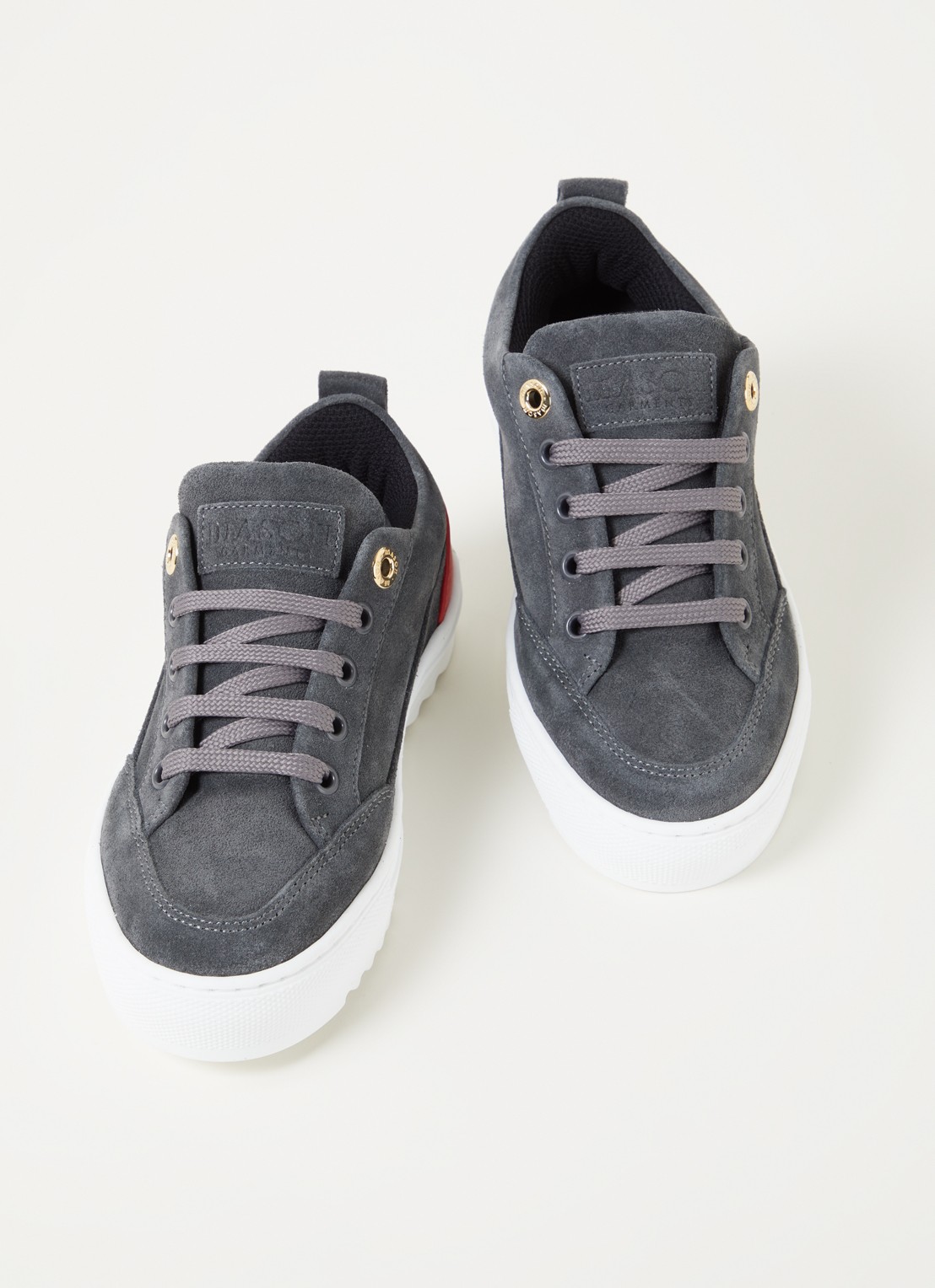 Mason Garments Tia sneaker van suède met leren details - voorkant 2 antraciet