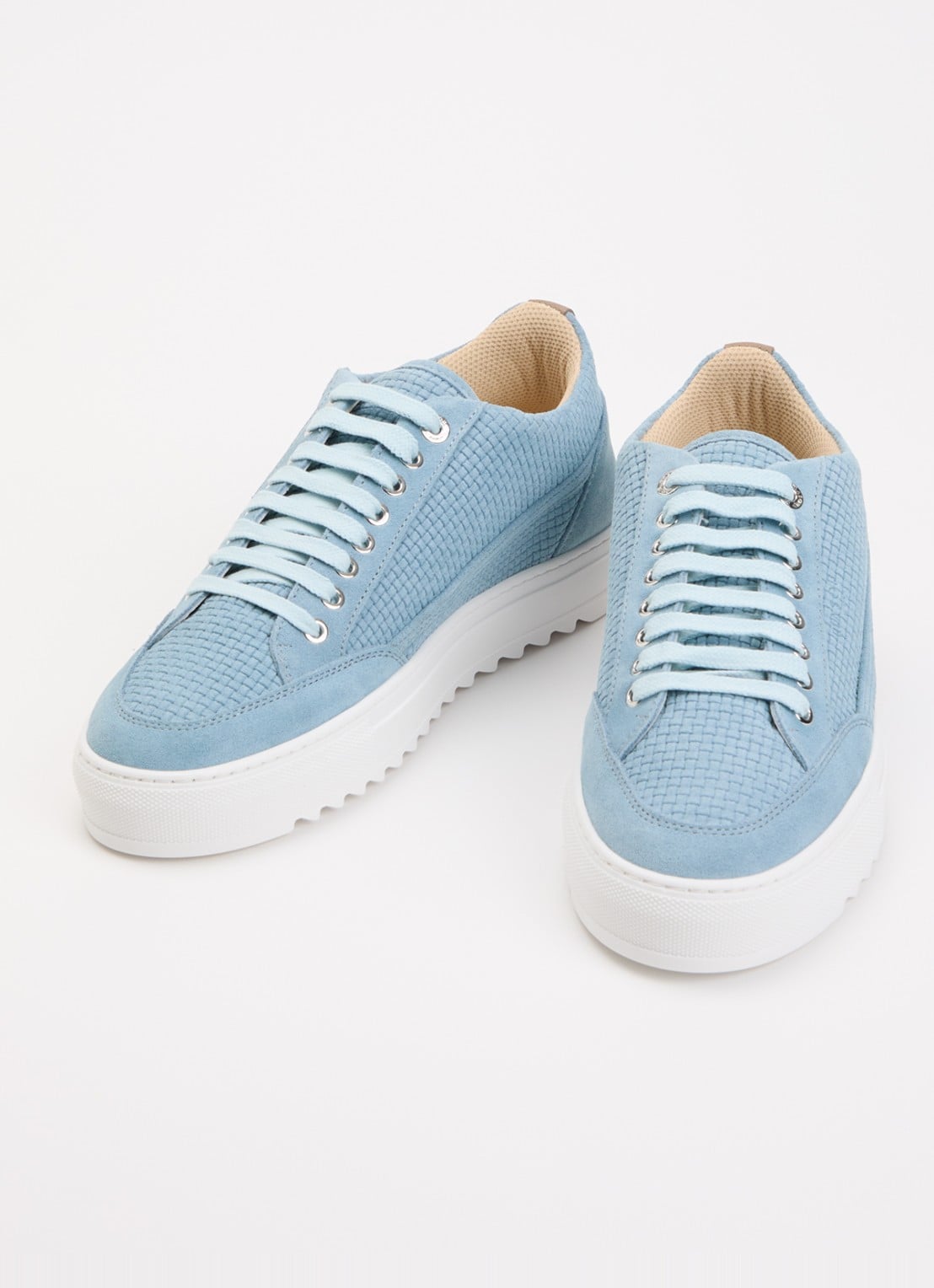 Mason Garments Tia sneaker van suède - detail 3 lichtblauw