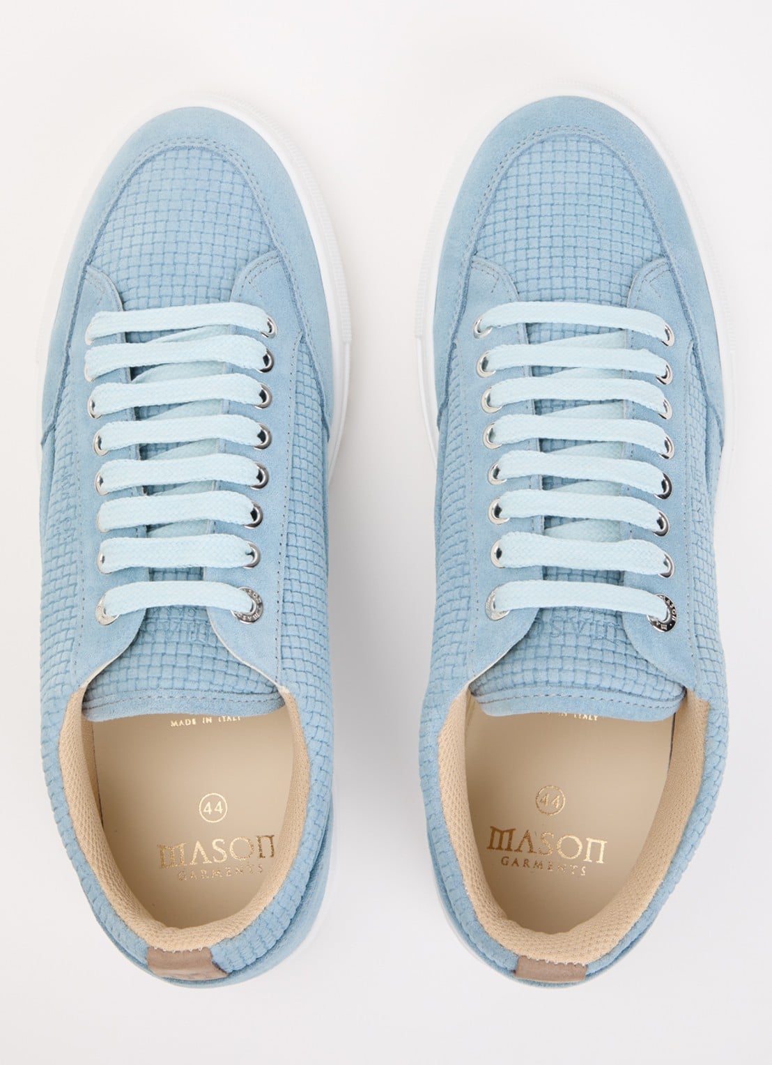 Mason Garments Tia sneaker van suède - detail 4 lichtblauw
