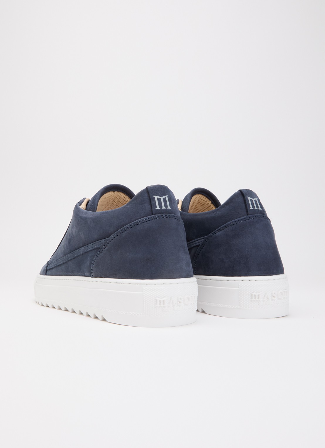 Mason Garments Tia Sollevamento sneaker van nubuck - achterkant donkerblauw
