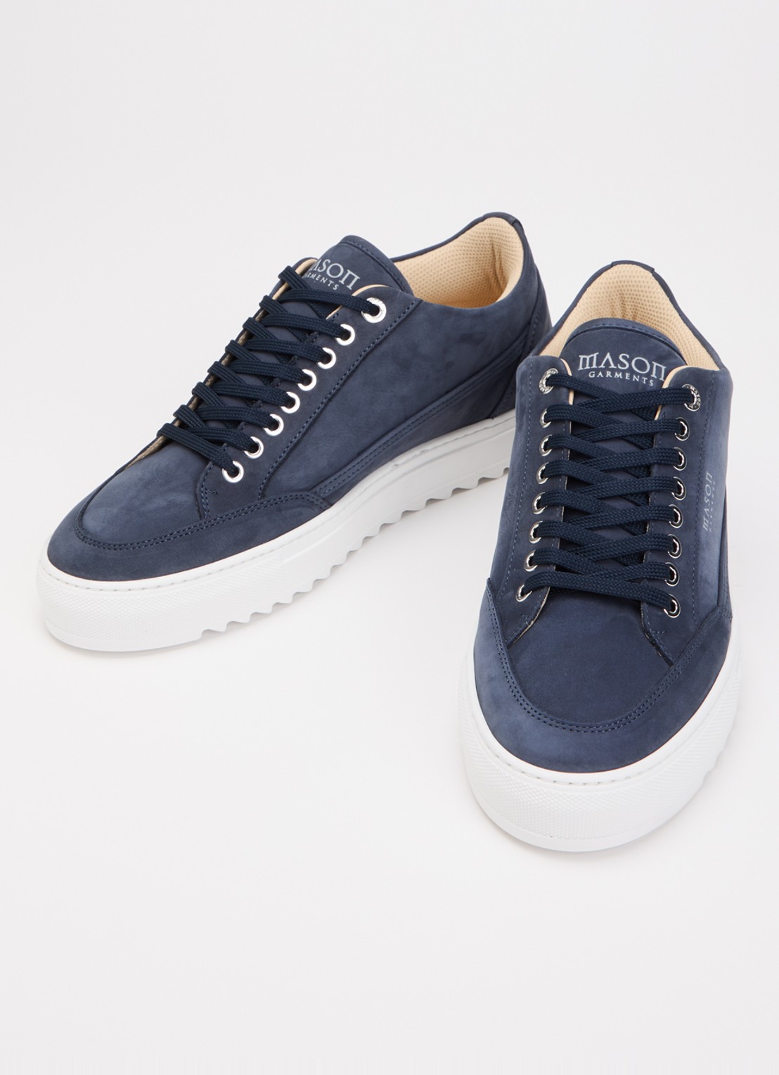 Mason Garments Tia Sollevamento sneaker van nubuck - detail 3 donkerblauw