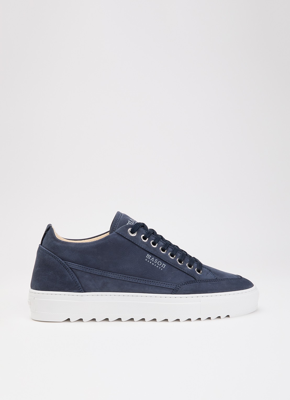 Mason Garments Tia Sollevamento sneaker van nubuck - voorkant 2 donkerblauw