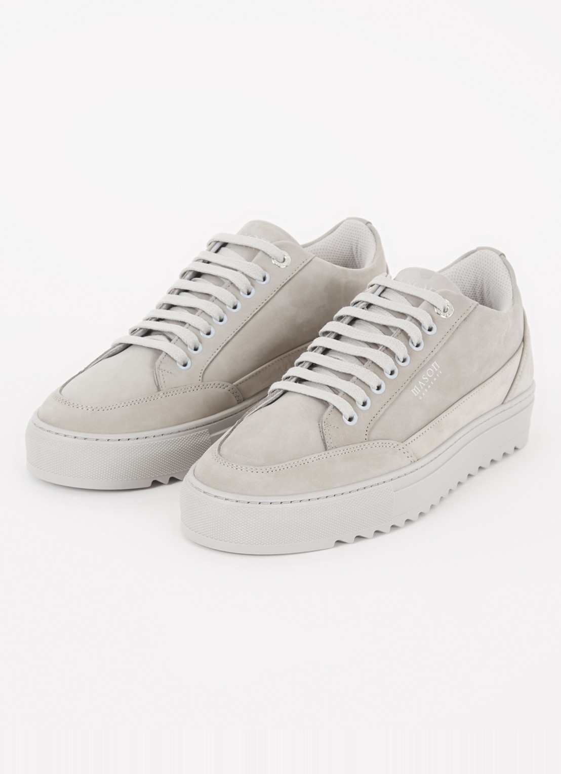 Mason Garments Tia Tonale sneaker van nubuck  - detail 2 lichtgrijs