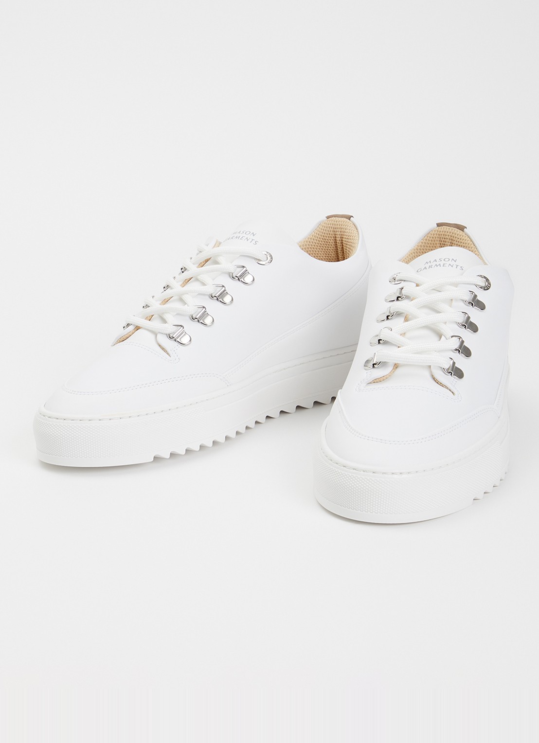 Mason Garments Torino sneaker van leer - detail 2 wit