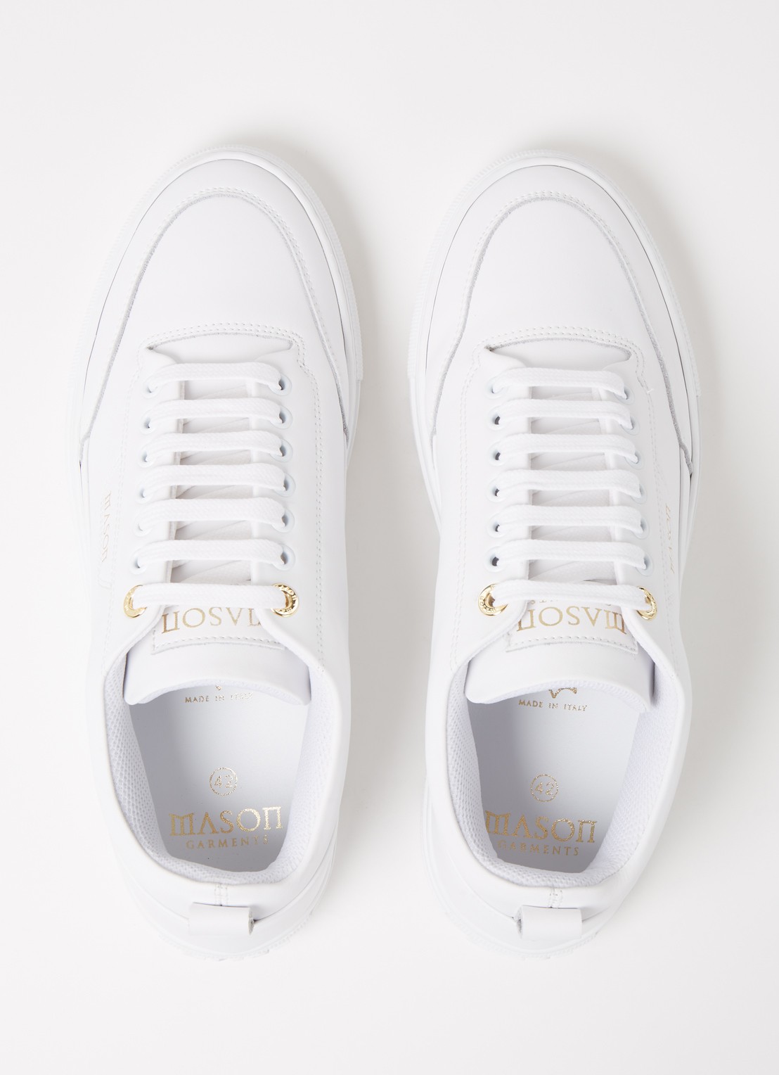 Mason Garments Torino sneaker van leer - detail 4 wit