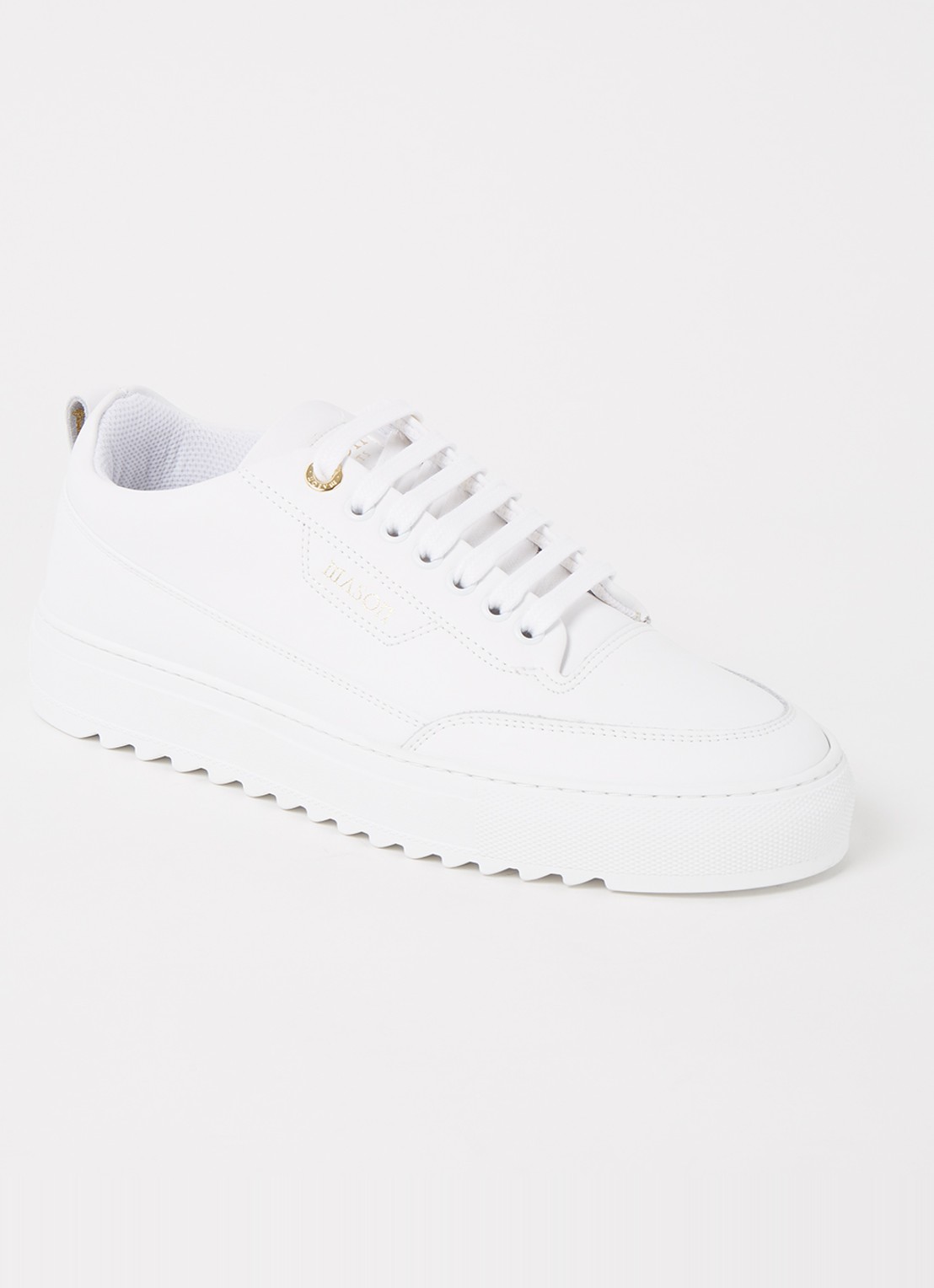 Mason Garments Torino sneaker van leer - voorkant 7 wit
