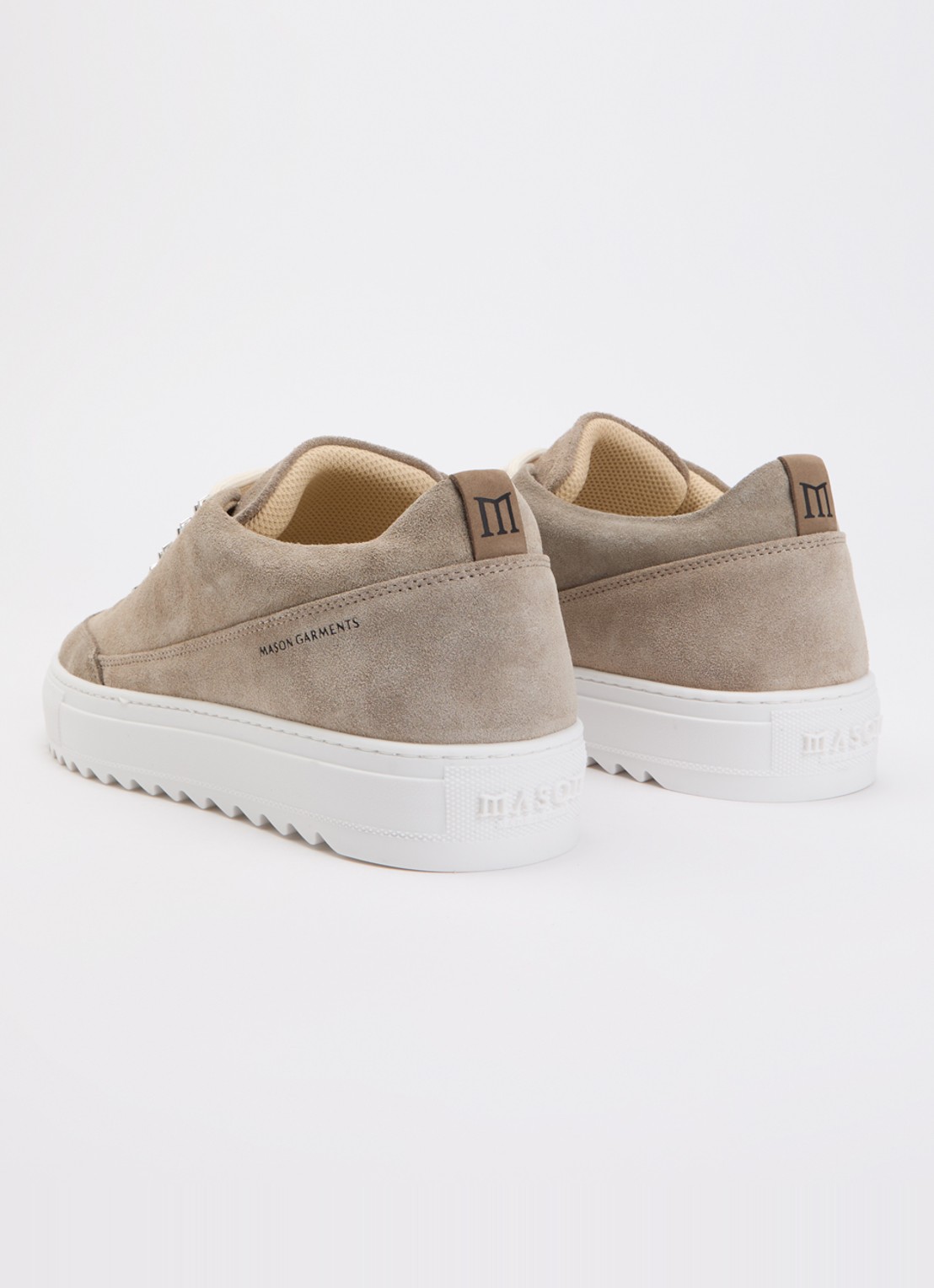 Mason Garments Torino sneaker van suède - achterkant 2 donkerbeige