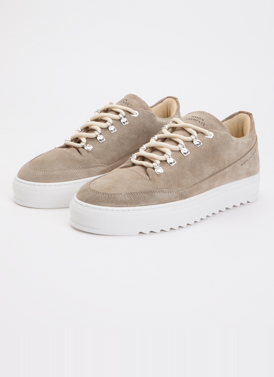 Mason Garments Torino sneaker van suède - detail 3 donkerbeige