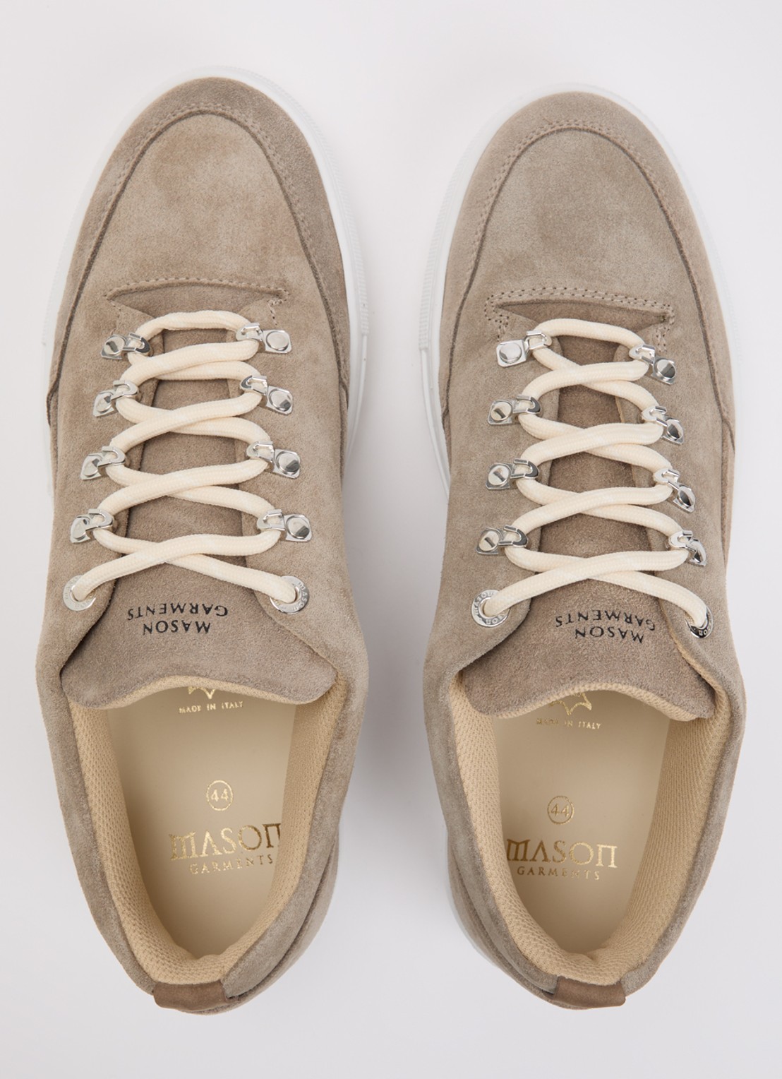 Mason Garments Torino sneaker van suède - detail 4 donkerbeige