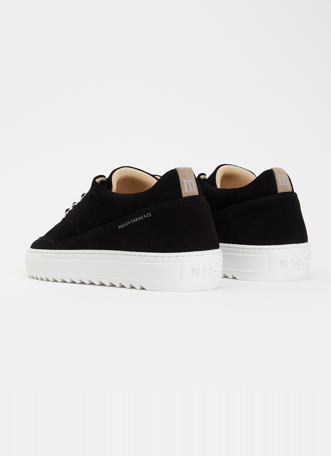 Mason Garments Torino sneaker van suède - achterkant 5 zwart