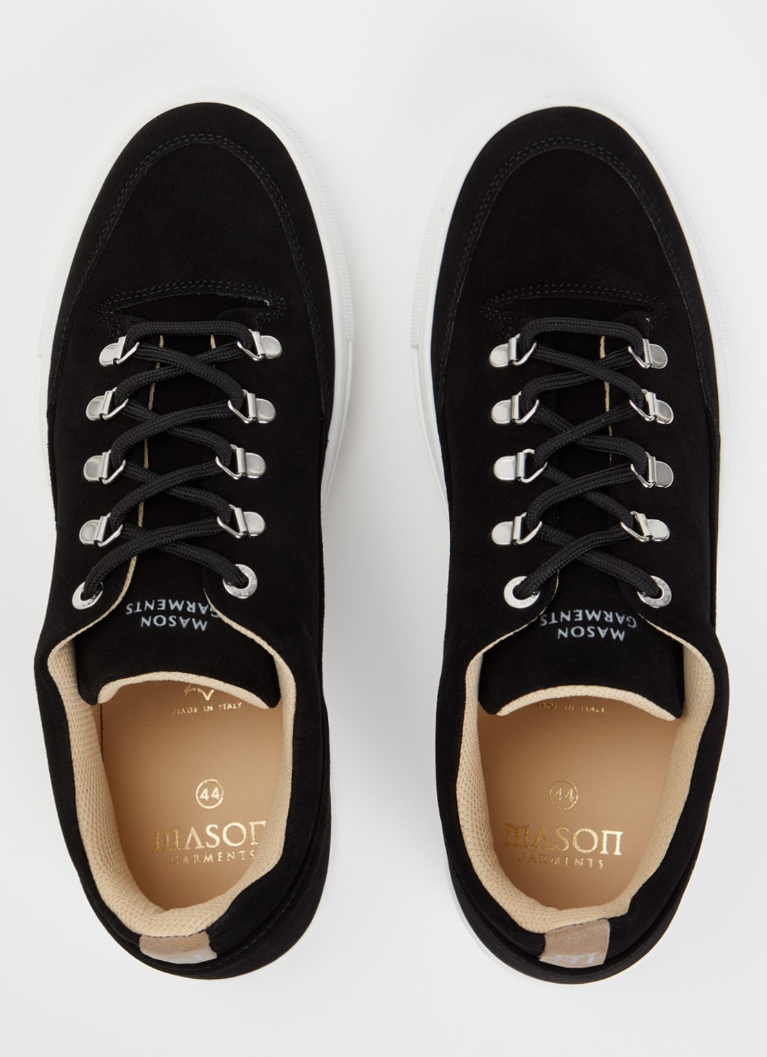 Mason Garments Torino sneaker van suède - detail 2 zwart