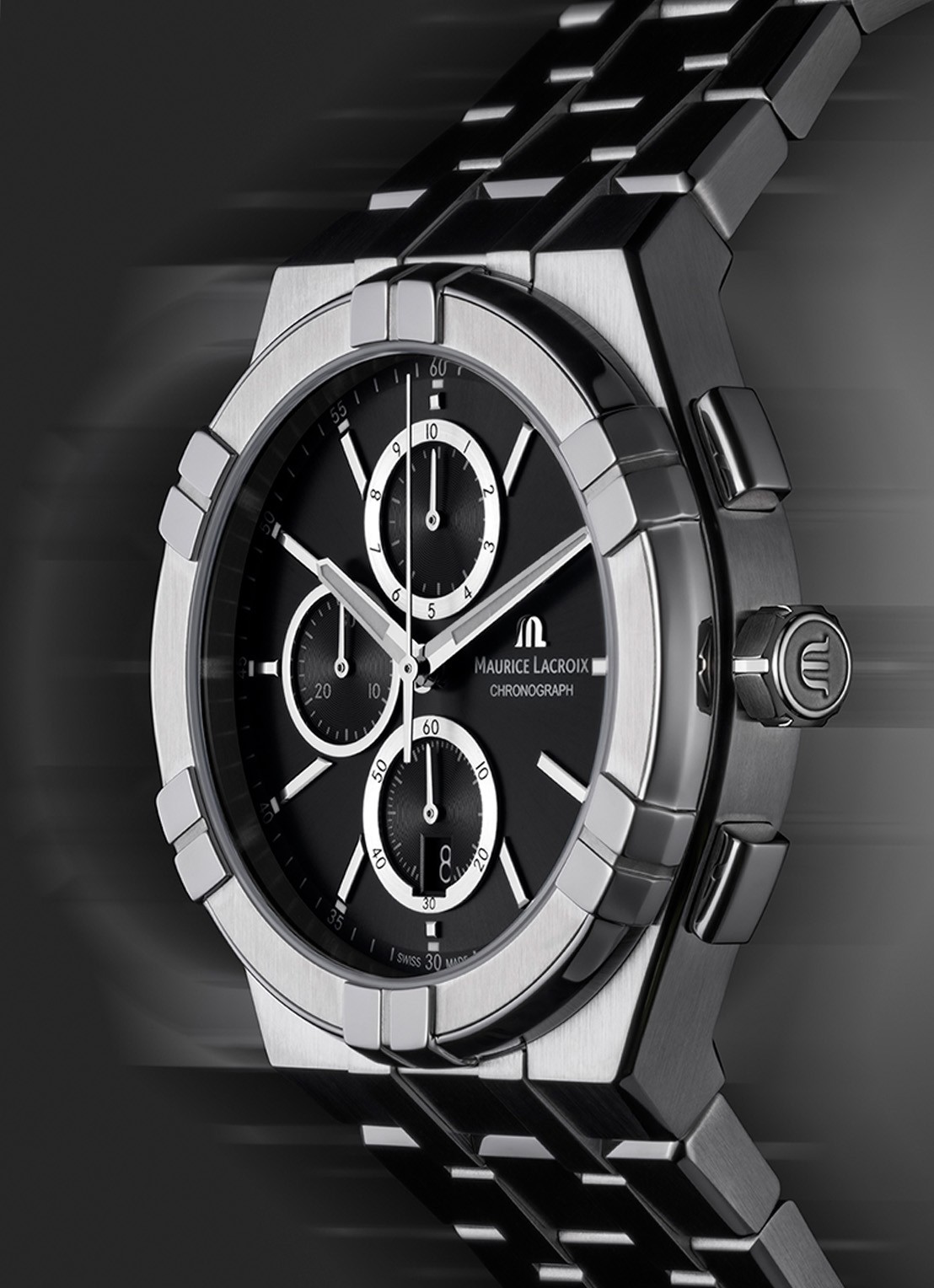 Maurice Lacroix Aikon Chronograaf horloge AI1118-SS002-330-1 - detail 2 zilver